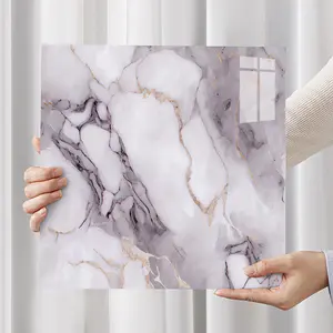 36-Piece Marble-Look Self-Stick Tiles, Waterproof Oilproof Anti-Static Marble Backsplash Wallpaper Home Decor Wall Decor Stickers for Living Room