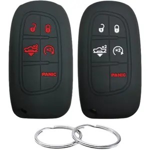 New Upgrade Silicone Rubber Key Fob Cover Compatible with 2013-2019 Dodge 1500 2500 3500 Ram 1500 2500 3500 GQ4-54T GQ454T
