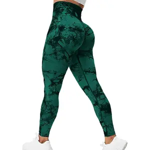Outdoors & sports Rugkey Scrunch Butt Lift Leggings for Women Tie Dye High Waist Seamless Workout Yoga Pants Ruched Booty Compression Tights