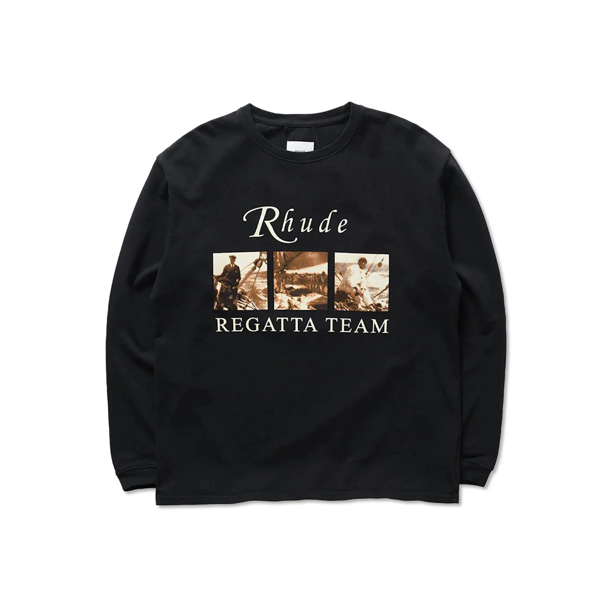 Menswear Rhude USVI Regatta Tour Long Sleeve Tee, Casual Round Neck Mens Tops, Vintage, Longsleeves, Full Sleeves, Casual Top