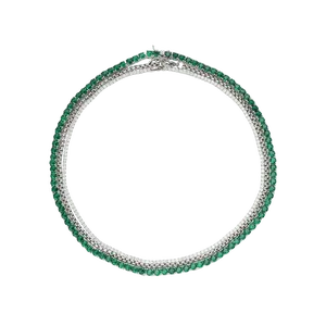 EMERALD TENNIS LAYERED NECKLACE SET