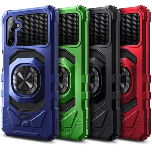 For Samsung Galaxy S23 FE Case Armor Ring Shockproof Phone Cover +Tempered Glass