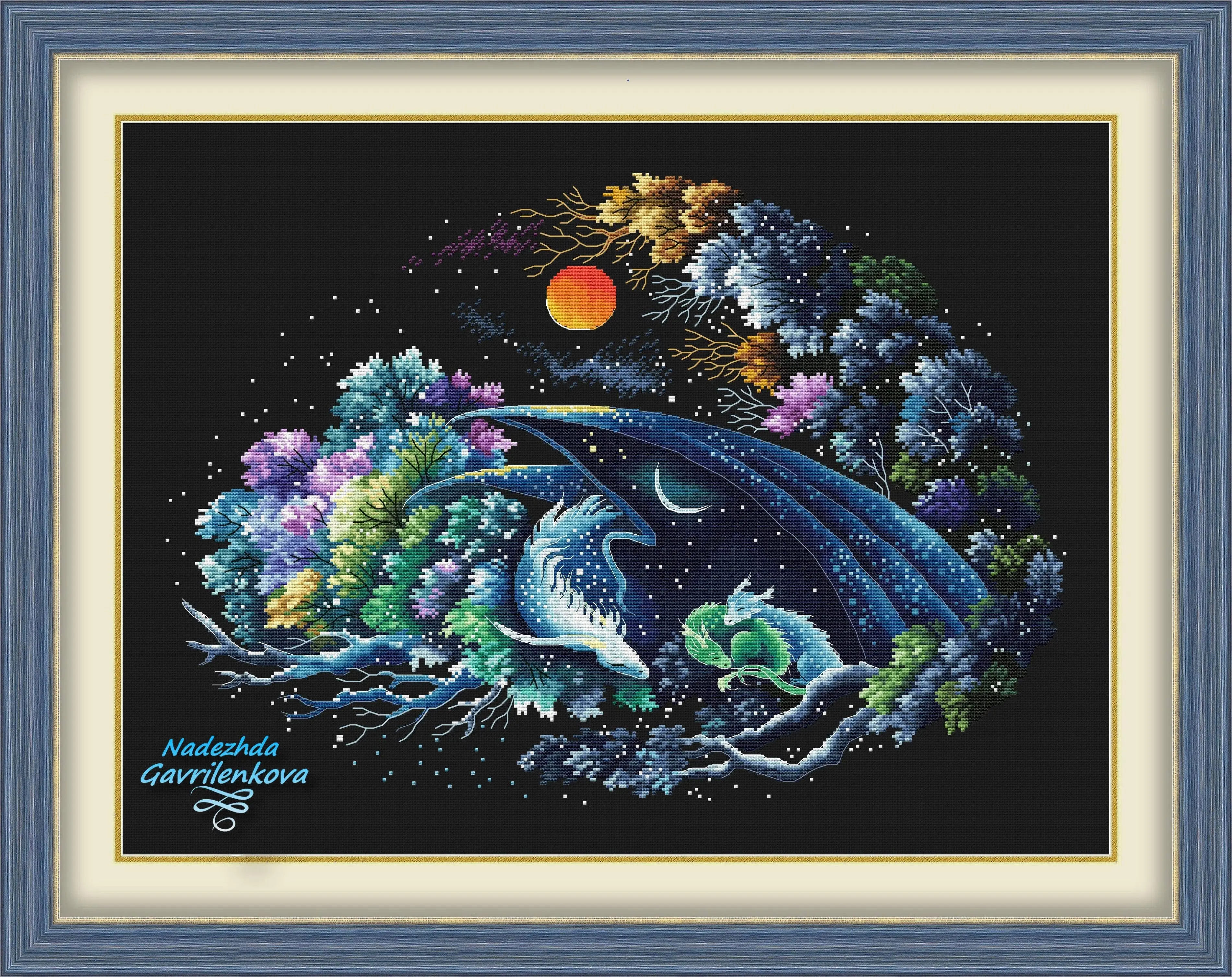 Dragon - Guardian of Good Dreams 2 - PDF Counted Cross Stitch Pattern