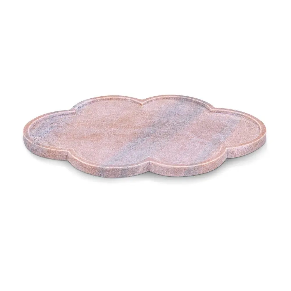 Rimini Pink Clover Shaped Marble Tray