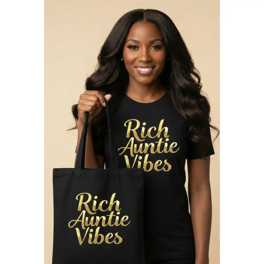 Rich Auntie Vibes Tote Bag | Organic Cotton Bag for Entrepreneurial Women | Boss Auntie Gift