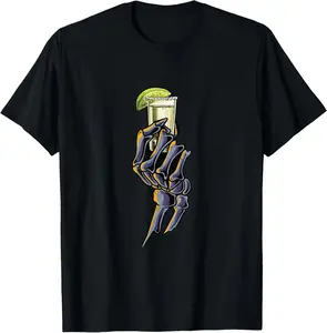 Funny Skeleton Hand With Tequila |   Alcohol Party T-Shirt