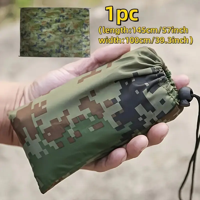 Ultralight Compact Waterproof Tarp, All Season Tarp, Tarpaulin Waterproof, 91-100% Blackout PVC Camouflage Sun Shelter, Ideal for Camping, Hiking, Beach & Survival Gear