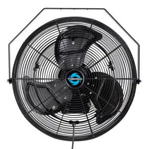 Tornado 20 Inch Outdoor Wall Mount Fan High Velocity Metal Misting Fan For Commercial, Industrial, Residential, Greenhouse Use 3 Speed 4750 CFM 5 Nozzles UL Safety Listed