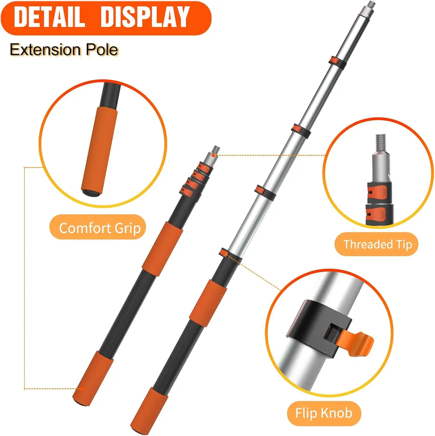 Telescoping Pole, 5-20FT Aluminum Extension Pole(26FT Reach), Multi-Purpose Paint Roller for Painting, Dusting and Cleaning - TikTok Shop Telescoping Pole, 5-20FT Aluminum Extension Pole(26FT Reach), Multi-Purpose Paint Roller for Painting, Dusting and Cleaning - TikTok Shop