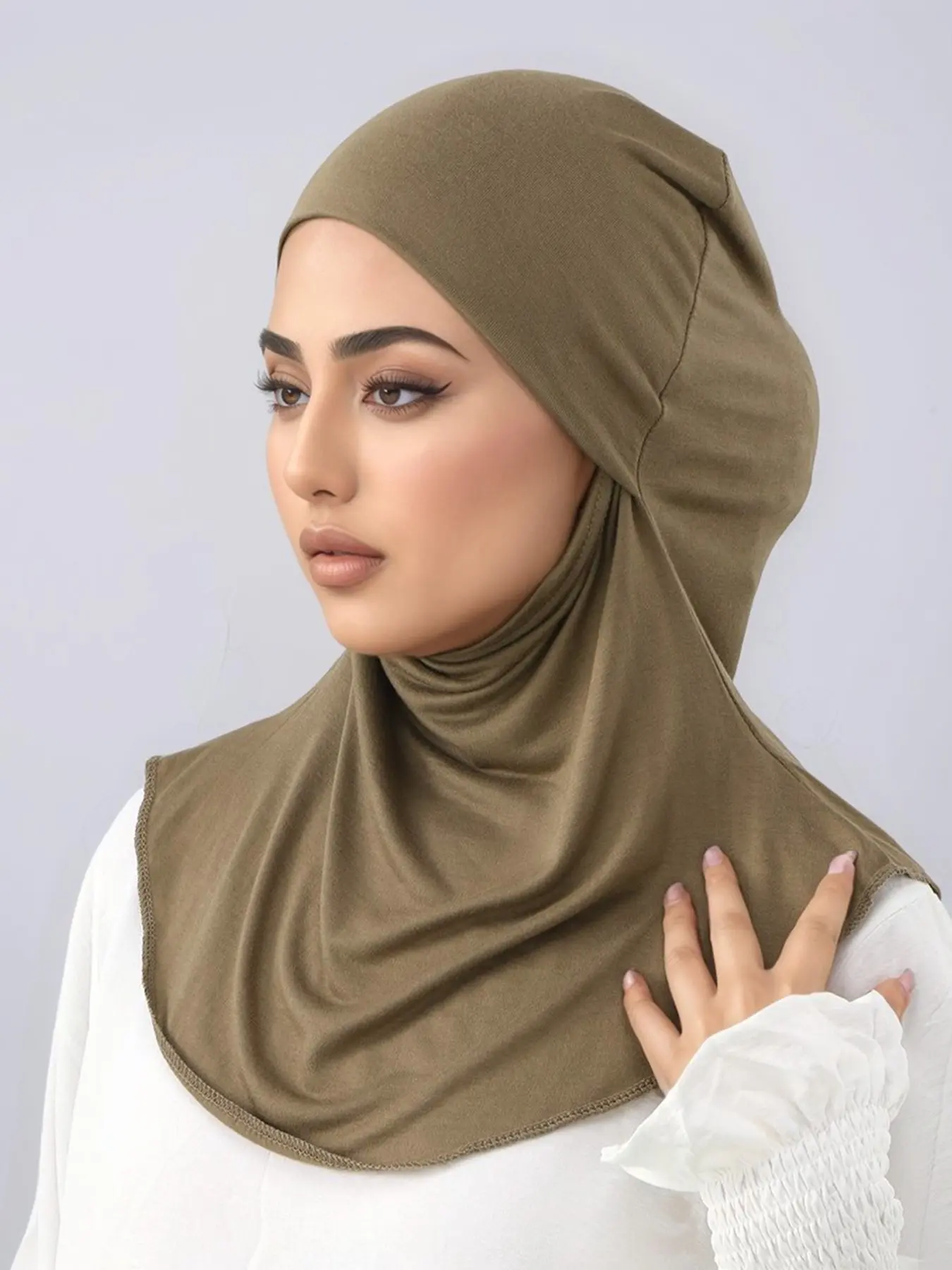 Women's Elegant Plain Design Headscarf Hijab for Muslim, Breathable Lightweight Daily Wear Accessory, All-Season Versatile Fashion Item