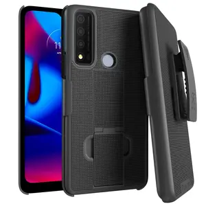 Rome Tech Belt Clip Holster Case for TCL 30XE 5G – Rugged Dual-Layer 360° Drop Protection, Non-Slip TPU + PC Armor, Foldable Kickstand, Raised Bezel Screen & Camera Protection, 180° Rotating Belt Clip