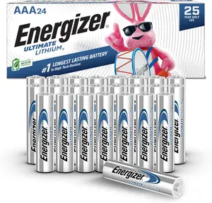 Energizer AAA Lithium Batteries, Ultimate Lithium Triple A Battery (24 Count), Longest-Lasting AAA Battery