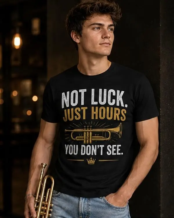Cocky Trumpet Player Band T-shirt | Funny Brass Marching Band Camp Trumpet Design3