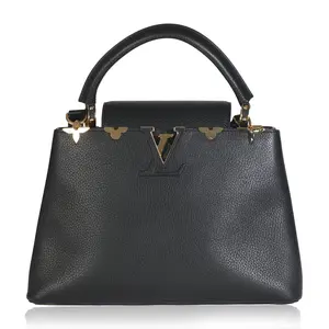 Pre-owned Louis Vuitton leather Shoulder Bags NYZ149191 Louis Cuitton Black Taurillon Capucine.