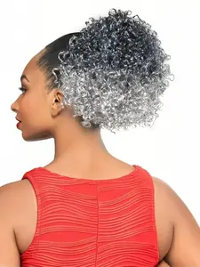 Ponytail Extension Afro Kinky Curly Drawstring, 10 Inch Short Wave Synthetic Ponytail for Women, All Seasons Hair Accessory