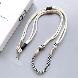 1pc Fashion Dual-Color Woven Universal Phone Lanyard |   Durable, Anti-Theft, Long Crossbody Strap with Rotating Buckle, Suitable for Mobile Phones/ID Additions, Made of Polyester Fiber