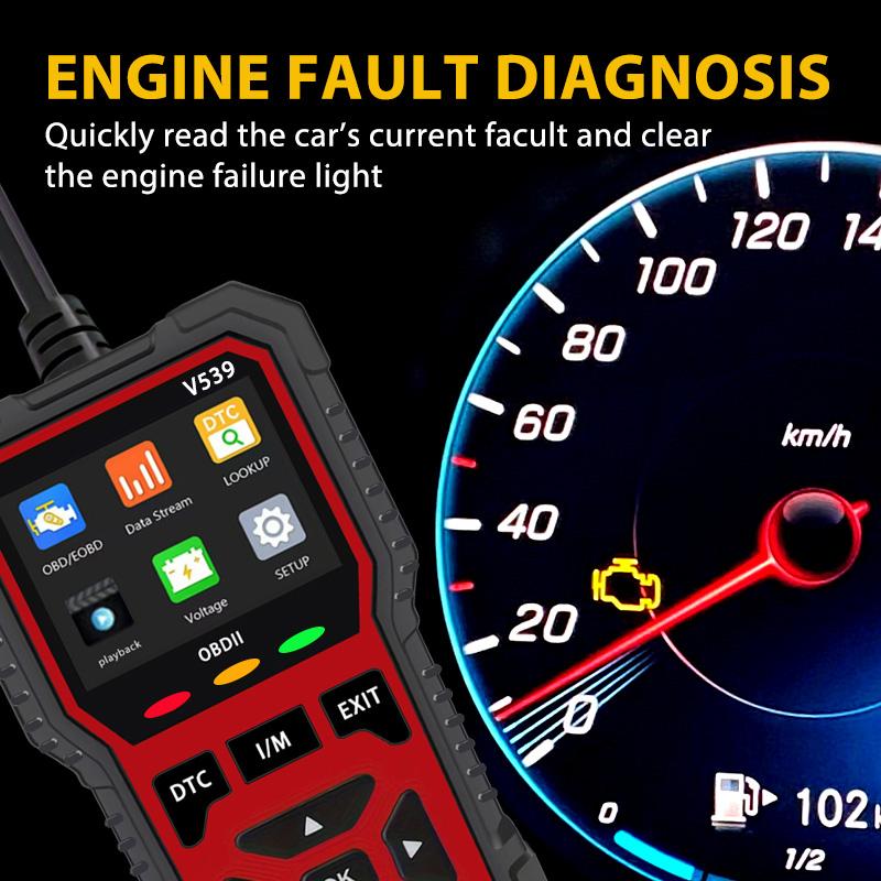 OBD2 Scanner V539 Car Code Reader Diagnose Check Engine Light Smog Check DTCs Scan Tool Live Data Stream Voltage Test for Vehicles Since 1996