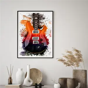 Guitar Diamond Painting Kit, DIY 5D Full Drill Round Diamond Art, Home Decor Craft, Creative Handmade Project, Perfect Gift Idea