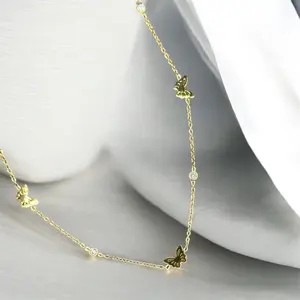 Women's Delicate Butterfly Anklet, Dainty Adjustable Ankle Jewelry for Daily Wear