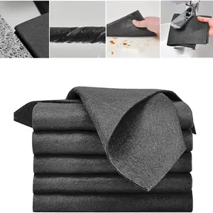 6-Piece Heavy-Duty Microfiber Glass Cleaning Cloths, No Fuzz Balls, Magic Tape Technology, Ideal for Windows, Bathroom, Car, Multi-Functional