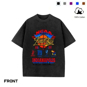 100% cotton, machine 1991 NCAA Final Four Indianapolis Vintage Graphic T-Shirt for Men, UNLV Duke UNC Kansas Retro Basketball Oversized 100% Cotton Washed Casual Short Sleeve Streetwear Tops