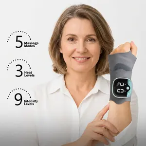Upgraded Hand Massager with Heat - 5 Modes 9 Levels for Hands & Wrist Pain Relief, Portable Hand Relaxation, Gift for Mom