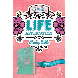 NLT Girls Life Application Study Bible (Leatherlike, Teal/Pink Flowers) -- Tyndale - Bible