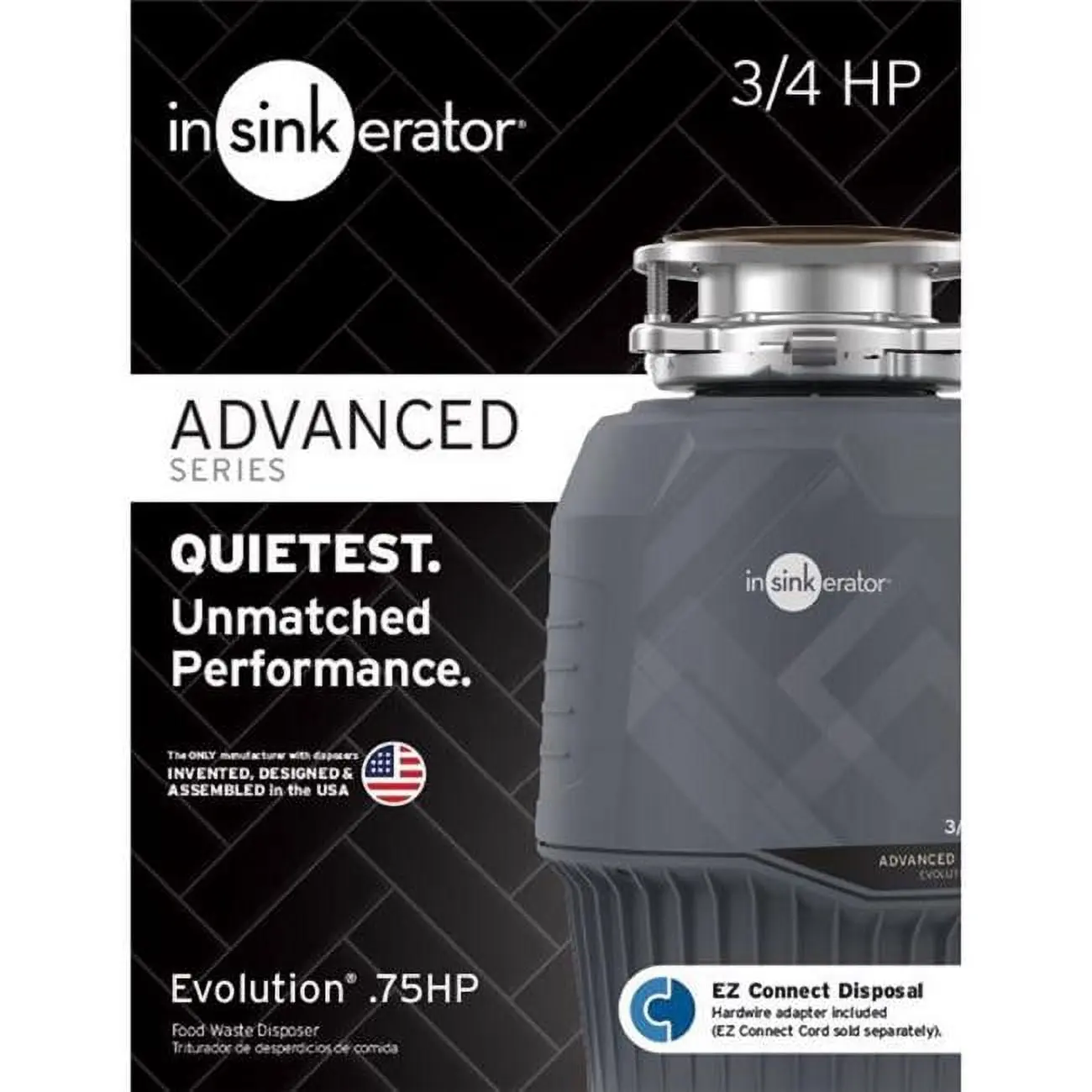 Insinkerator Evolution Stainless Steel 0.75 HP Continuous-Feed Garbage Disposal, Gray