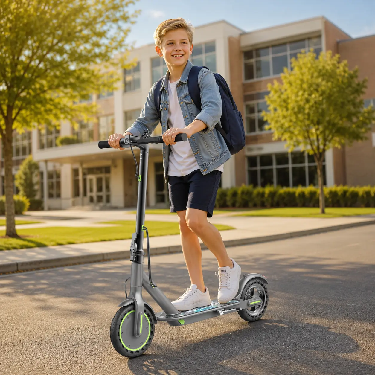 Teens Electric Scooter | 350W Motor,19MPH Top Speed,12 Mile Range,8.5" Solid Tire,Smart APP Foldable Kids Scooter