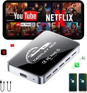 OMNIRA AI Box Wireless CarPlay & Android Auto Adapter - Plug & Play, Dual-Band WiFi, Bluetooth 5.0, 4K Video Support, Android 12.0 System, Factory Compatible (4GB RAM+32GB ROM)
