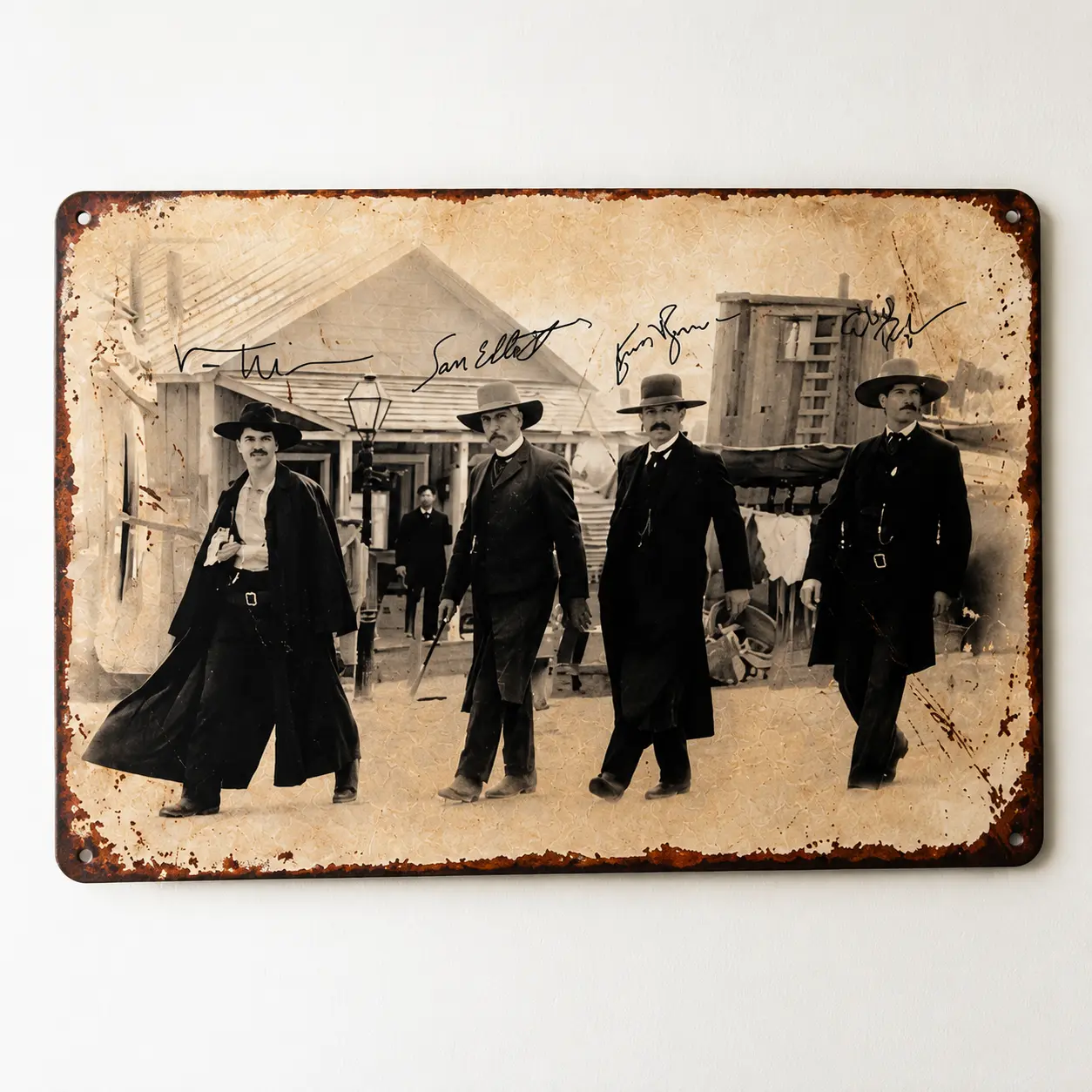 Vintage Western Cowboy Metal Sign 8x12inchs,Father's Day cool Metal Sign, Rustic Tin Wall Decor for Man Cave, Garage, Home Bar, Ranch Cabin, Western Wall Art, Unique Gift for Dad