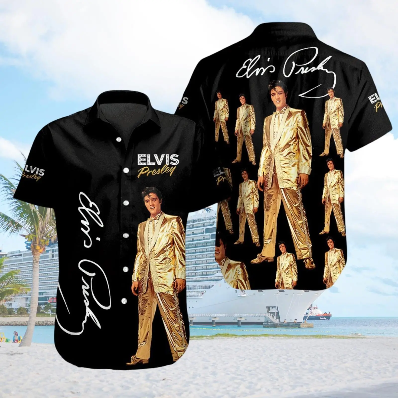 Retro Elvis Presley Button Shirt, Elvis Presley Memories Hawaian Shirt, Elvis Presley Men Shirt, King Of Rock N Roll Shirt, Elvis Fan