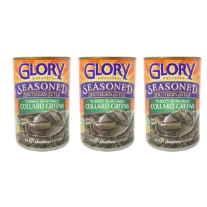 Glory Foods Seasoned Southern-Style Turkey Flavored Collard Greens – 14.5 oz Can