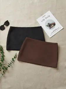 New two-piece fashion women's tight-fitting mini skirt with lining