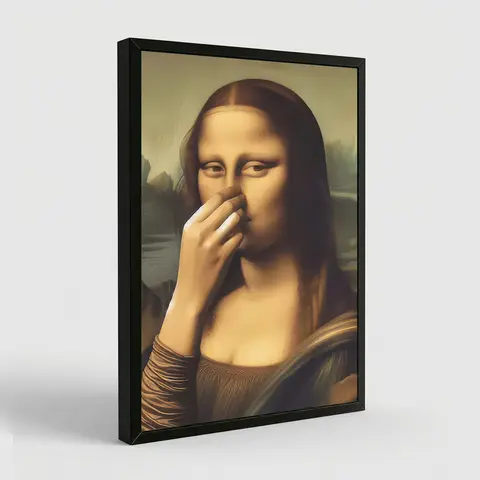 Piece Mimics Mona Lisa Bathroom Wall Art Decoration Covering Her Nose Vintage Stink Poster Printed Toilet Humorous And Funny Da Vinci Inspired Fun Canvas Painting Wall Decoration Family Bedroom Kitche