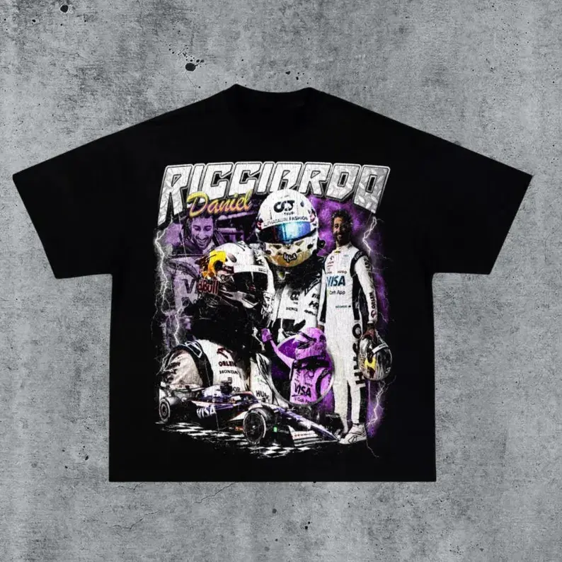 Vintage 90s Daniel Ricciardo Shirt Homage Retro Classic Graphic Tee Bootleg Unisex Sport Sweatshirt Gift