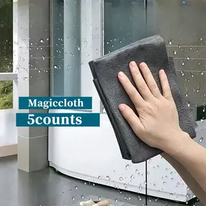 5 Pack Magic Cleaning Cloths, Reusable Microfiber Cloth, Washable Car Cleaning Towel, Universal Kitchen Cleaner, Multi-Functional Super Absorbent Reusable Cloth