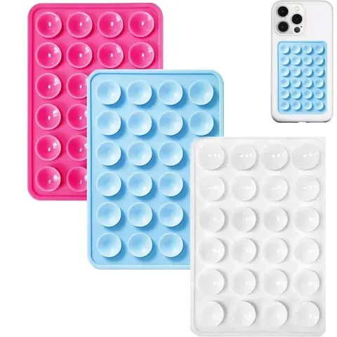 3 Pcs Silicone Suction Phone Holders - Single-Sided Anti-Slip Sticky Grip Handle, Flexible Universal Fit Mounting Accessories for Mobile Phones, Ideal for Travel Selfies & Videos