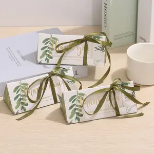 10pc Party Gift Box Set, Triangular Leaf Ribbon Design, Ideal for Weddings, Parties, Holidays, DIY Craft Boxes, New Year Gifts