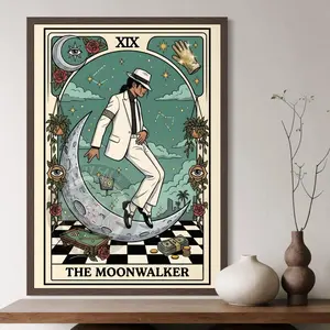 Michael Jackson Tarot Card Print | The Moonwalker Poster | Smooth Criminal Wall Art | Retro Music Fan Gift | King of Pop Aesthetic Decor
