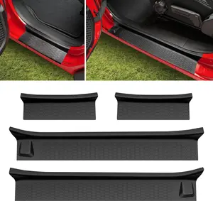 Jeep Door Sill Guards Kit for Wrangler JL Unlimited & Gladiator 2018-2025 Easy Installation Entry Guard Protector for 2024 JLU JT 4 Door Accessories Tailored Fit