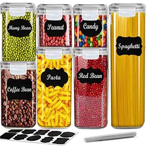 Kitchen storage box of 5 Pantry Organization Canisters with Lids, Marker and Labels IncludedProduct Quality Grade : Food Grade