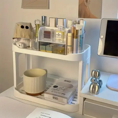 Desktop Storage Rack, 1 Count Multi Layer Makeup Skincare Storage Holder, Desktop Organizer for Bathroom, Bedroom, Living Room, Home Organizer