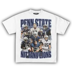 Penn State Nittany Lions Vintage Football Graphic T-Shirt – College Football Fan Tee Featuring Penn State Players Collage Design for Game Day Supporters