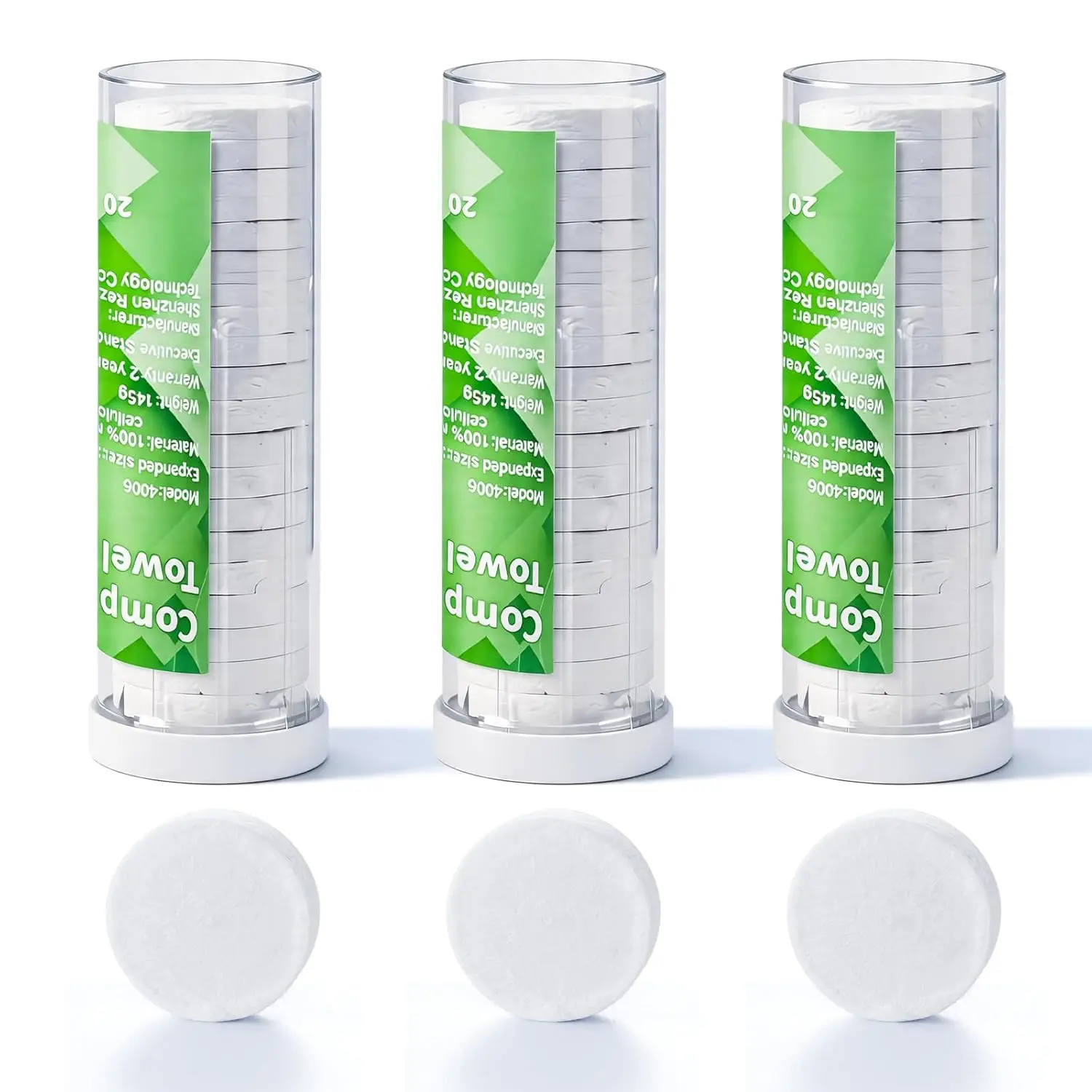 Compressed Disposable Towel Refills – For Hot Towel Dispenser, Bathroom Face Warmer & Smart Hot Towel Heater Machine – 60 Pieces (3 Tubes)
