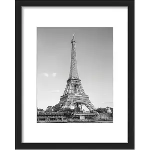 11x14 Picture Frame, Display Pictures 8x10 with Mat or 11x14 Without Mat, Wall Hanging Photo Frame, Black, 1 Pack