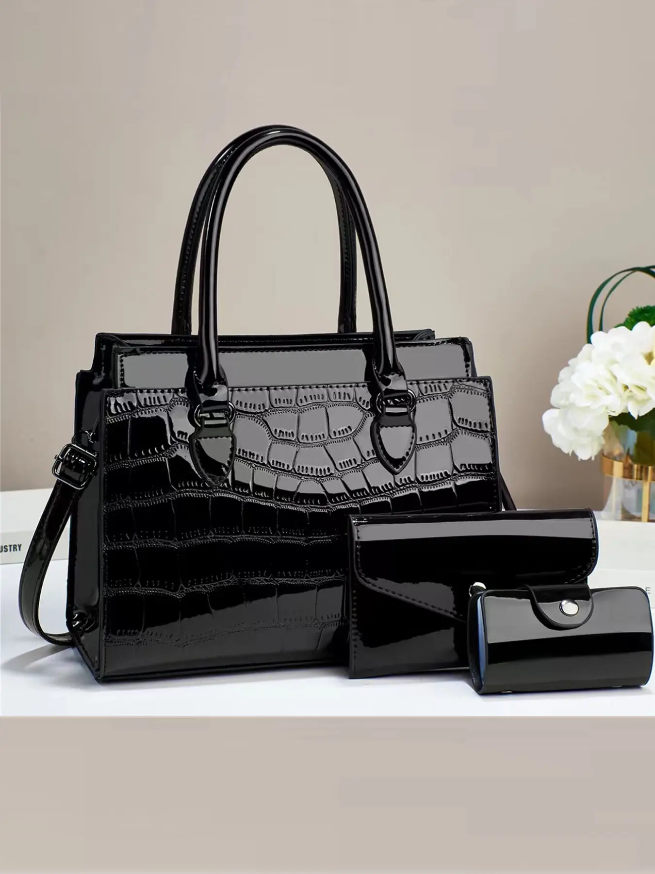 Fashion Three-Piece Vintage Crossbody Handbag Set, Large Capacity Multi-Layer Bag, Stylish Design, Perfect for Travel and Shopping
