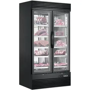 Kolice Commercial Aging Beef Showcase Fridge, Beef Aged Cabinet, Beef Display Showcase Freezer, Dry Aging Meat Refrigerator-1000L, 10 Tiers,Temperature: -5℃ to 10℃ (23℉ to 50℉) for Hotel, Restaurant