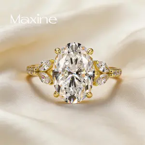 Maxine 4.0ct Synthetic Moissanite Oval Cut Engagement Ring,Women's Ring Jewelry,Promise Ring for Daily,Travel,Proposal,Wedding,Birthday,Anniversary