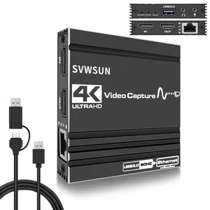 Audio Video HDMI Capture Card: USB3.2 4K60 HDR/2K/1080P VRR Passthrough Plug & Play Loop-Out Near-Zero Latency for Streaming Gaming Works OBS Potplayer VLC Vmix & Switch PS4 PS5 Xbox Camera PC Phone